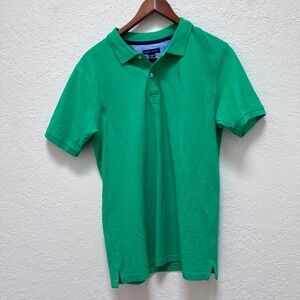 Tommy Hilfiger Mens Green Cotton Pique Short Sleeve Polo Shirt Preppy